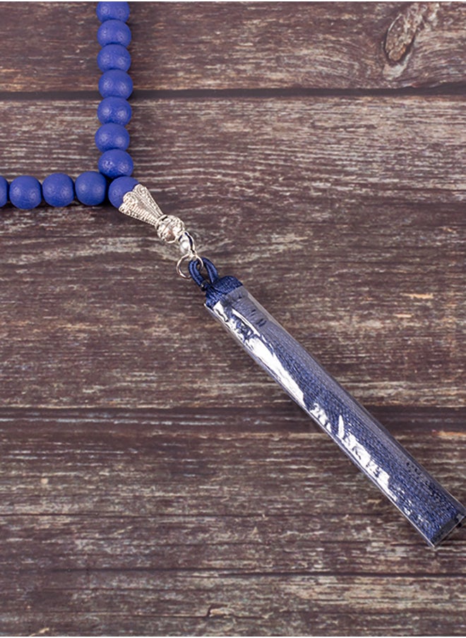 The Black Pearl Accessories Blue Alabaster Stone Prayer Bead of 33 Beads  - Image 4
