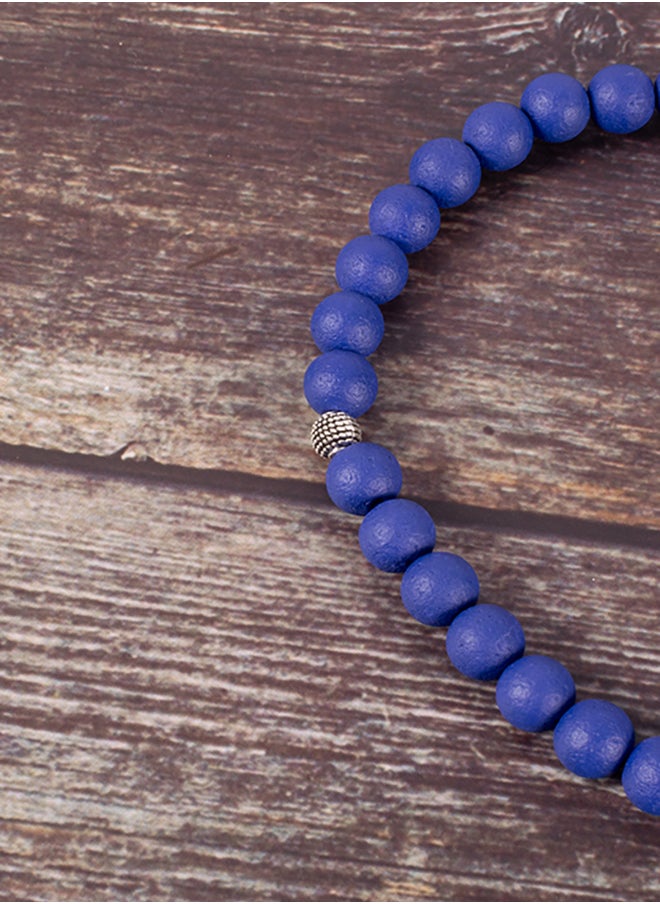 The Black Pearl Accessories Blue Alabaster Stone Prayer Bead of 33 Beads  - Image 2