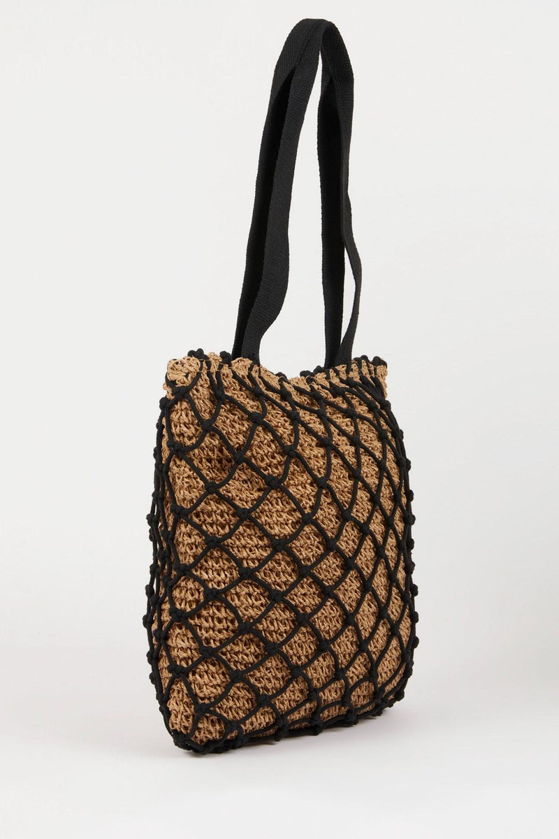 DeFacto Beige Woman Straw Shopping Bag Casual - Image 4