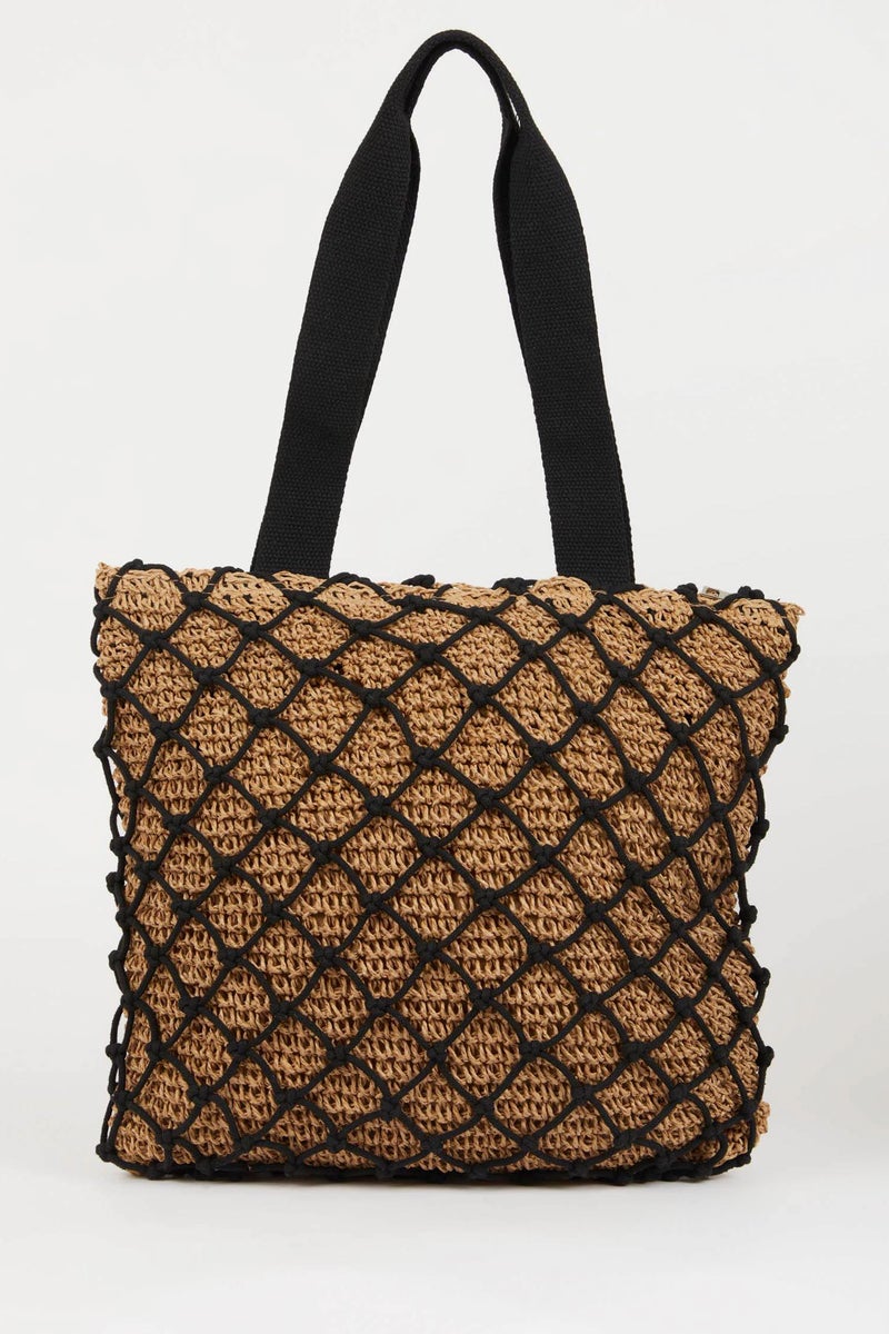 DeFacto Beige Woman Straw Shopping Bag Casual - Image 5