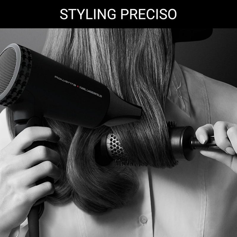 Rowenta Karl Lagerfeld CV184L Express Hair Dryer, 2 Speed/Temperature Settings, Powerful, Effiwatt Energy Saving Technology, Travel Shape, Black All storage type compatible - Image 4