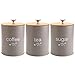 Fasmov Set of 3 Kitchen Canister Set, Coffee, Sugar, and Tea Storage Container Jars with Bamboo Lids for storing Sugar, - Image 2
