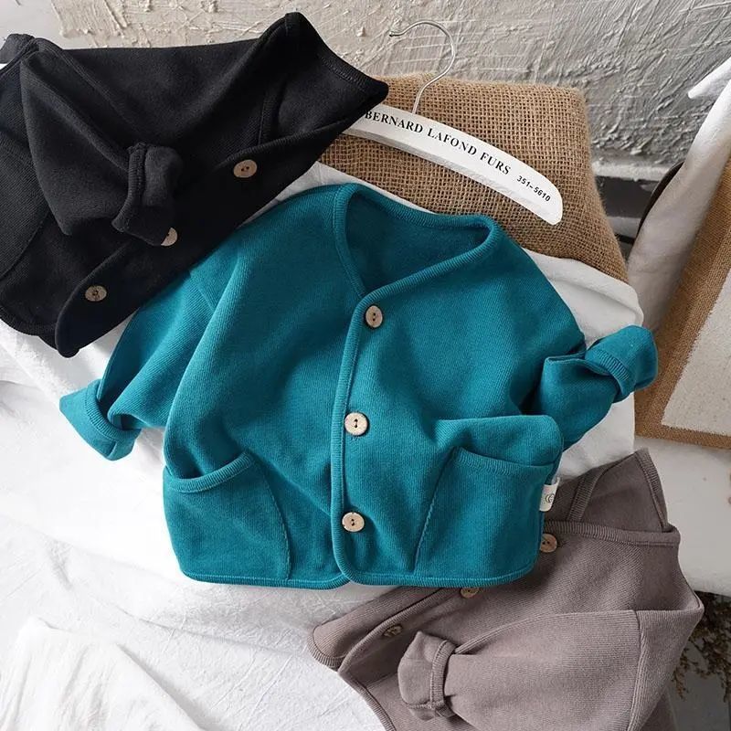 Children'S Loose Western Style Long Sleeve Cardigan Autumn Men'S And Women'S Baby Cotton Casual Top Jacket - Image 2