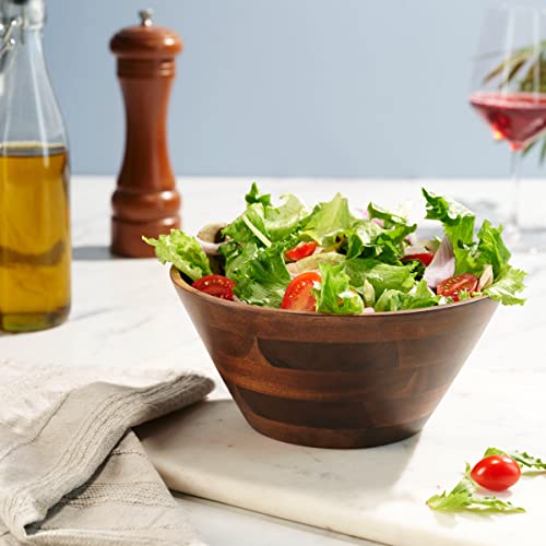 Table Concept Bowl Set, Premium Acacia Wood Bowls, Salad Bowls, Serving Bowls, Home Decor Housewarming Gifts - 8", Set of 2 - Image 3