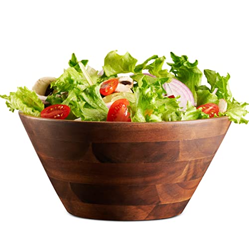 Table Concept Bowl Set, Premium Acacia Wood Bowls, Salad Bowls, Serving Bowls, Home Decor Housewarming Gifts - 8", Set of 2 - Image 4