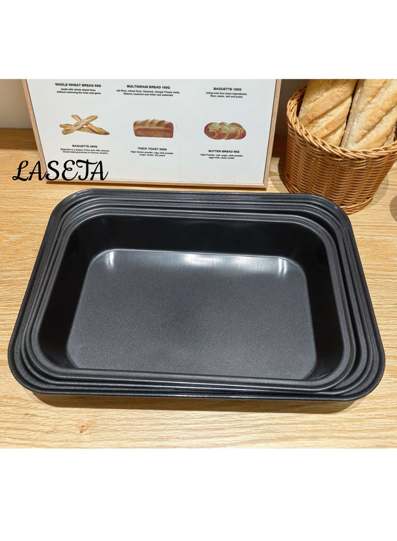Laseta صينية خبز عميقة 3 قطع، مناسبة للتوست، الخبز، والميرانغ. - Image 1