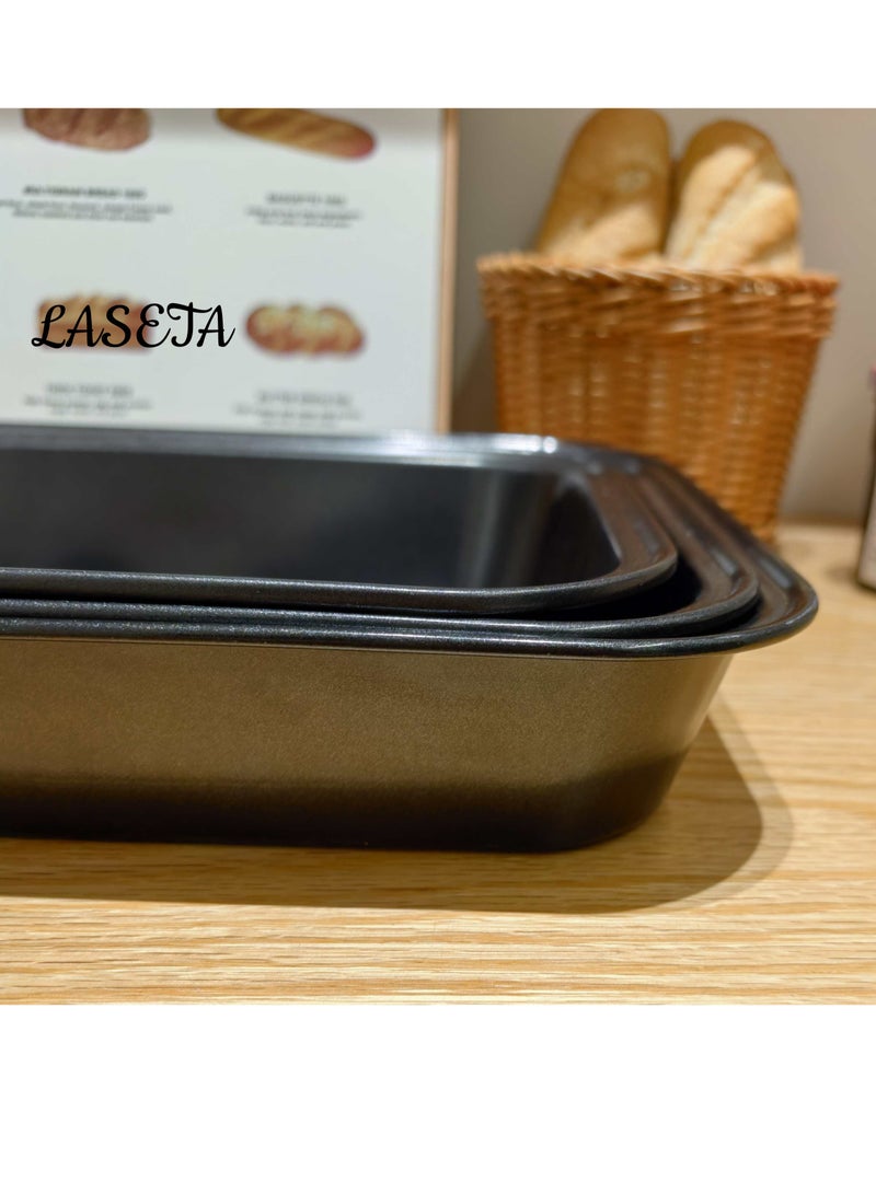 Laseta صينية خبز عميقة 3 قطع، مناسبة للتوست، الخبز، والميرانغ. - Image 4