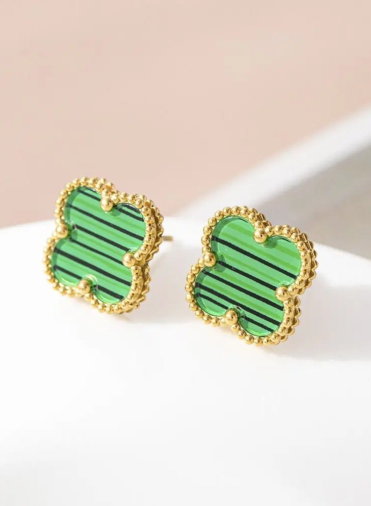 Luxury Jewelry Set – 4 Elegant Pieces with Floral Design - Green  - Image 4