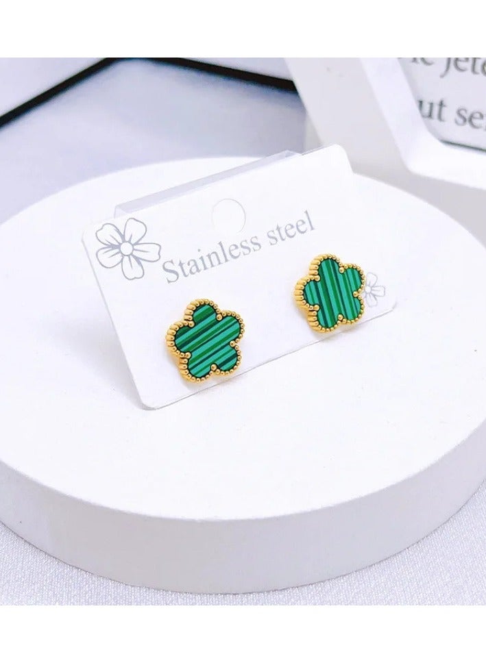 Luxury Jewelry Set – 4 Elegant Pieces with Floral Design - Green  - Image 2