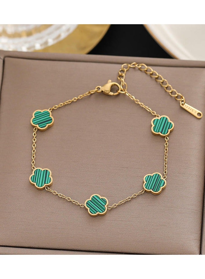 Luxury Jewelry Set – 4 Elegant Pieces with Floral Design - Green  - Image 5