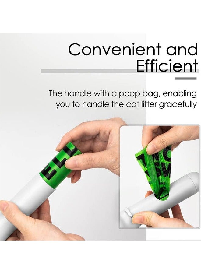 Multifunctional Cat Litter Scoop, Portable Hanging Deep Cat Litter Scoop Shovel, Retachable Durable Cat Litter Shovel with Holder and Waste Container (White)  - Image 5