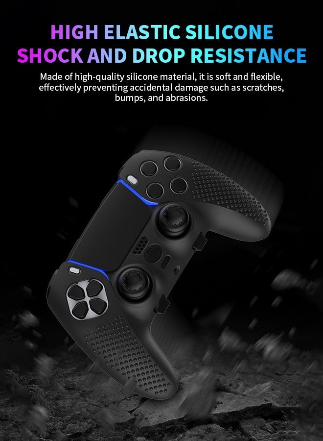 general PS5 Controller Cover with Unique Wave Dot Anti-Slip Design, Anti-Scratch and Dustproof Silicone Controller Skin with 4 Protective Case Joystick Caps, 4 Trigger ons and Touch Screen Film, Ideal for L - Image 4