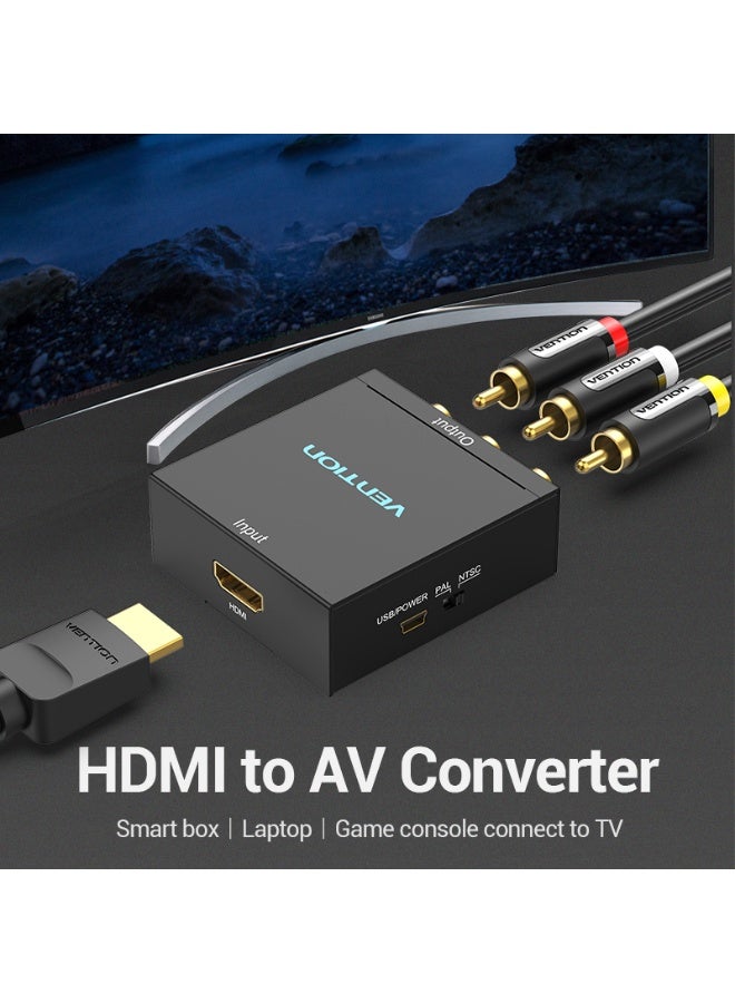 VENTION HDMI to RCA Converter Black Metal Type Model # AEEB0 - Image 2