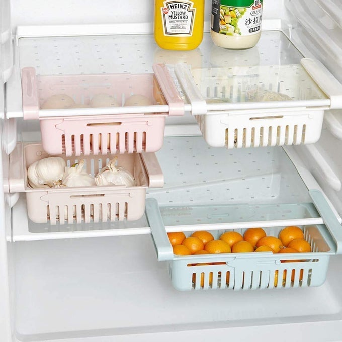 ADJUSTABLE FRIDGE STORAGE BASKET 5