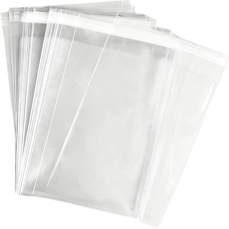 COQOFA 7x10 inch 100Pcs Clear Self Sealing Cellophane Bags Resealable Adhesive Candy Nuts Treat Party Favors Photos A5 Cards Envelopes Gift Plastic Packaging Poly Bag - Image 1
