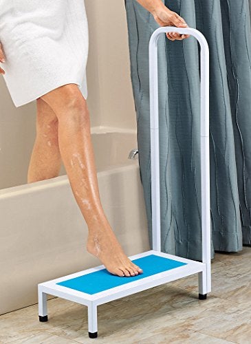 Jobar Bath Step with Handle Non Slip Surface Sturdy Aid Bathroom - Image 2