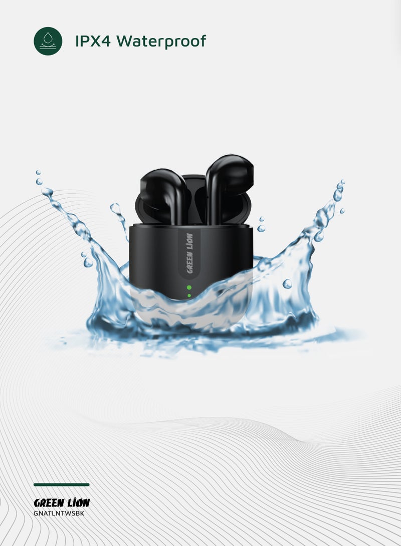 GREEN LION Atlanta True Wireless Earbuds with 3H Playtime & Voice Assistant / Bluetooth V5.4 / HiFi Sound / Truewireless Headphones - Black - Image 5