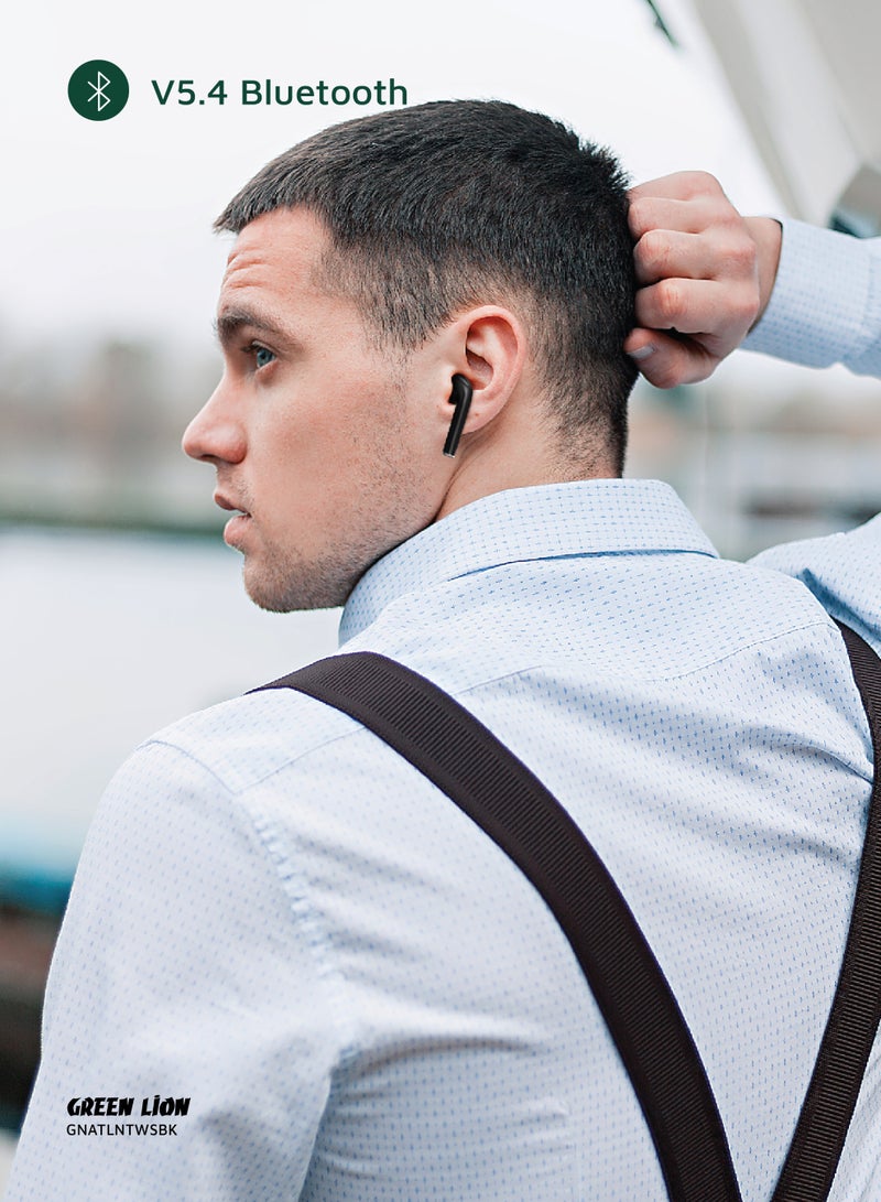 GREEN LION Atlanta True Wireless Earbuds with 3H Playtime & Voice Assistant / Bluetooth V5.4 / HiFi Sound / Truewireless Headphones - Black - Image 3