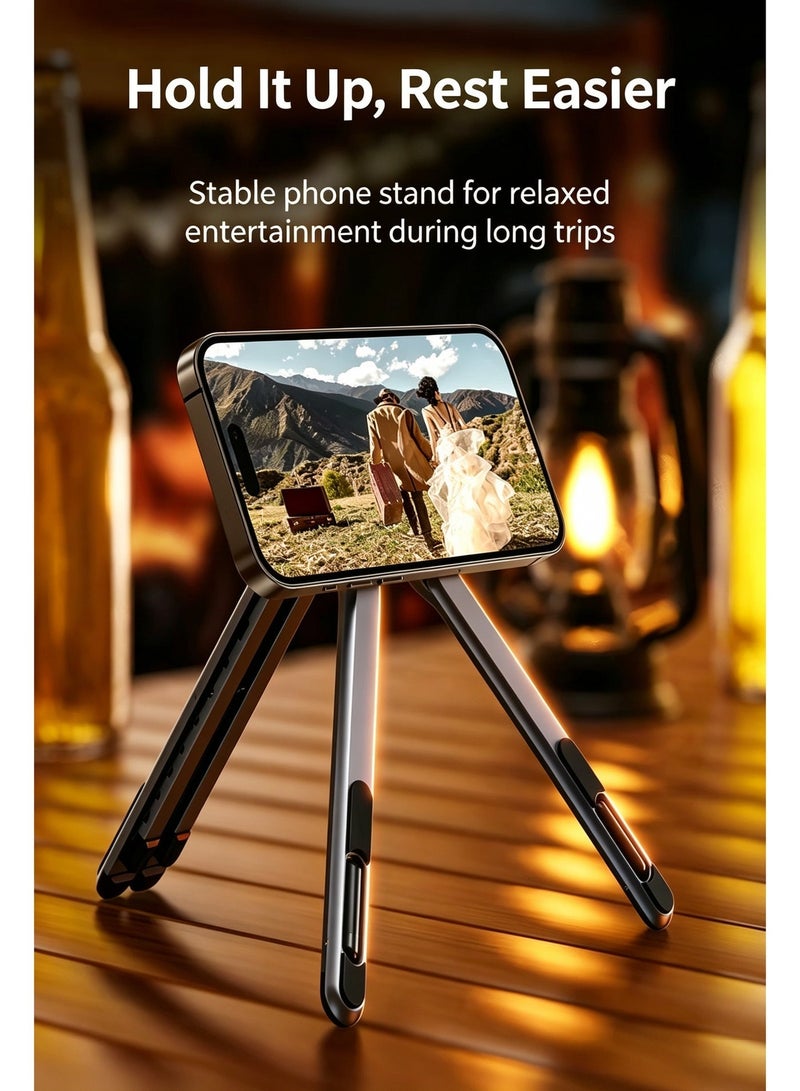 Portable Foldable Aluminium Laptop Stand Multi-Angle Adjustable, Universal Desk Holder for MacBook, Notebook, Tablet & Mobile Phone, Travel Office Cooling Support, Mini Selfie Gimbal with AI Tracking Function - Image 4