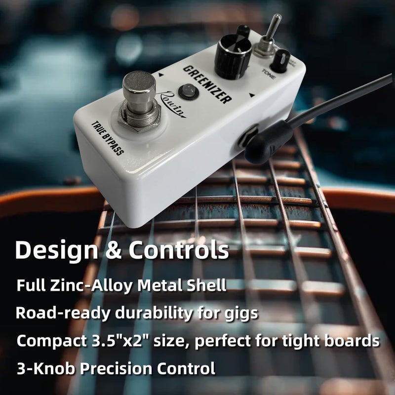 Rowin Overdrive Guitar Effect Pedal Greenizer Mini Analog Pedal Tube Scream Sound True Bypass DC 9V White LEF-323 - Image 4