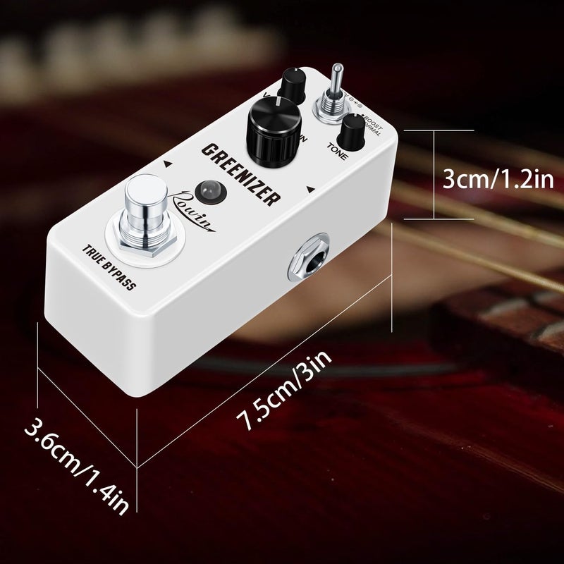 Rowin Overdrive Guitar Effect Pedal Greenizer Mini Analog Pedal Tube Scream Sound True Bypass DC 9V White LEF-323 - Image 5