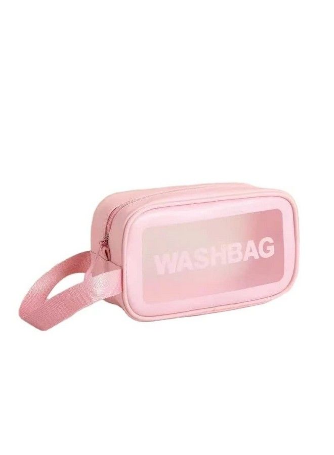 CherryBox Cosmetic Makeup Organizer Toiletry Bag Grooming Kit Portable Organizer Case Carry Water Proof Pouch For Women And Men With Zipper (Medium Pink) - Image 2