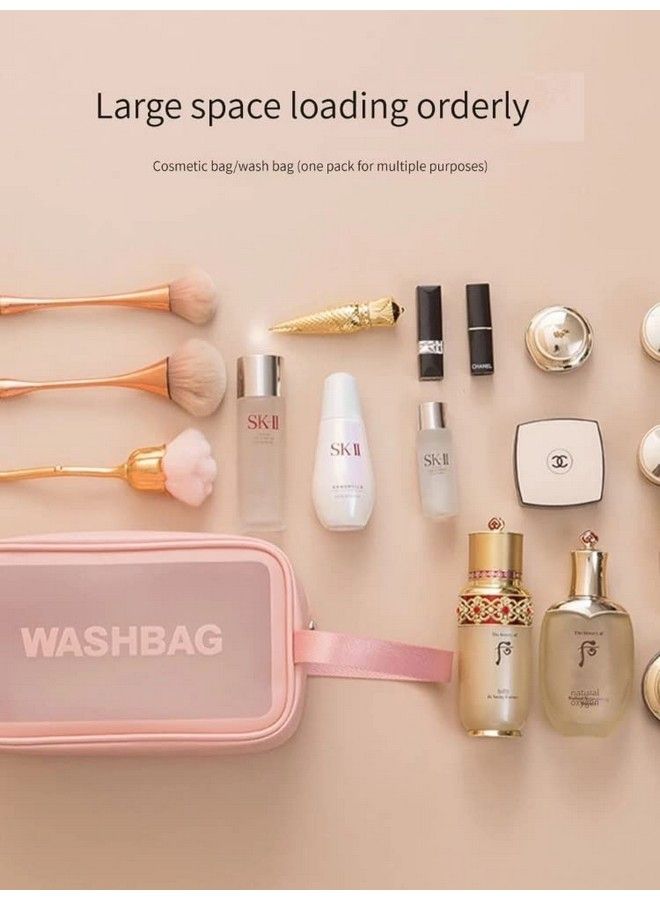 CherryBox Cosmetic Makeup Organizer Toiletry Bag Grooming Kit Portable Organizer Case Carry Water Proof Pouch For Women And Men With Zipper (Medium Pink) - Image 4