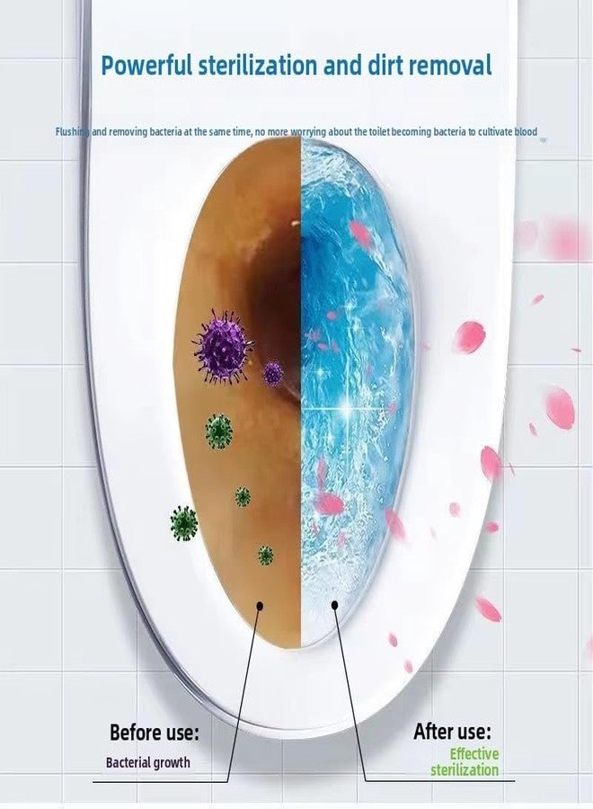 Hakily Automatic, Automatic toilet bowl cleaner- Two-color Toilet cleaning tablet Pink | Blue, flush tank cleaner tablet | Blue Deep Clean Bubbles And pink Rose fragrance, toilet cleaner tablet (PACK OF 10) - Image 5