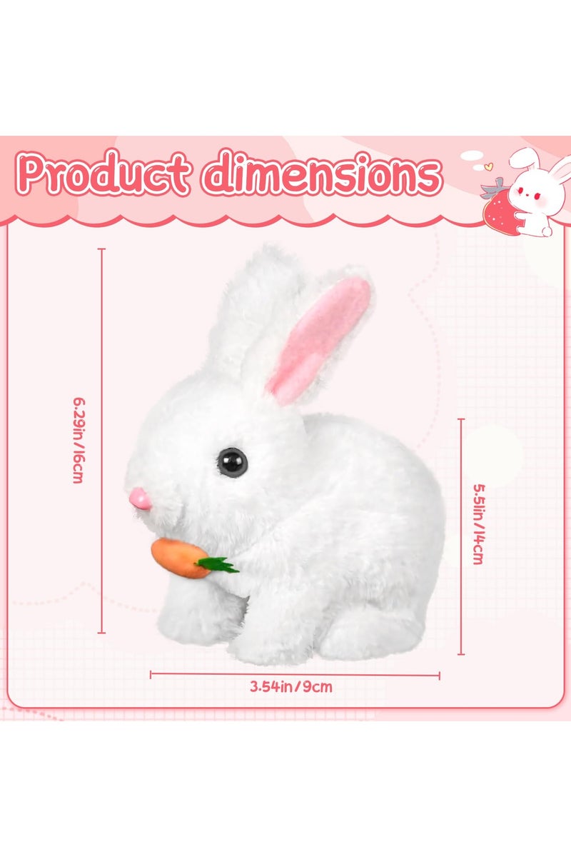 Interactive Hopping Bunny Toy – Plush Walking Rabbit with Sounds & Wiggle Ears, Carrot Accessory, 7-Inch Electronic Pet Gift for Kids - Image 3