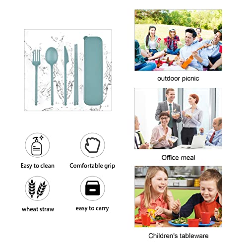 CUNTAUK Travel Utensils with Case, Rrusable Utensils Set with Case, Plastic Cutlery Set Forks Spoon Tableware, Portable Camping Cutlery Set for Travel Picnic or Daily Use - Image 4