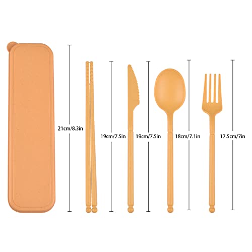 CUNTAUK Travel Utensils with Case, Rrusable Utensils Set with Case, Plastic Cutlery Set Forks Spoon Tableware, Portable Camping Cutlery Set for Travel Picnic or Daily Use - Image 2