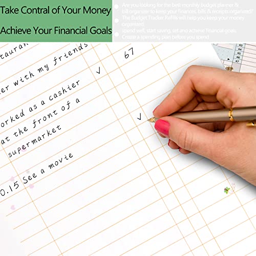 Rancco A5 Budget Planner Refill Paper, 90 Pages Colorful 6-Ring Binder Expense Tracker Inner Page Financial Planner w/Binder Divider, Pouch, Ruler, Index Tab for Budgeting Book, Double-sided,8.3x5.6" - Image 4