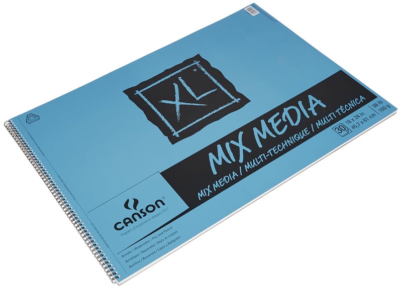 Canson XL Series Mix Media Paper Pad 18x24 inches â€” Heavyweight Art Paper for Artists & Students, Use with Pencil, Marker, Pen, Watercolor Paint & Ink - Image 2