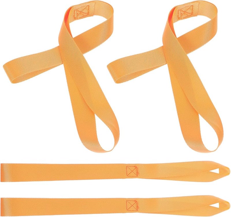 4 Pack 46cm Orange Nylon Tie Down Straps with Loop Hooks for Motorcycle Scooter Cargo Binding - Image 1