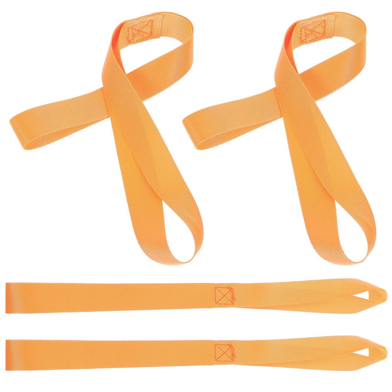4 Pack 46cm Orange Nylon Tie Down Straps with Loop Hooks for Motorcycle Scooter Cargo Binding - Image 2