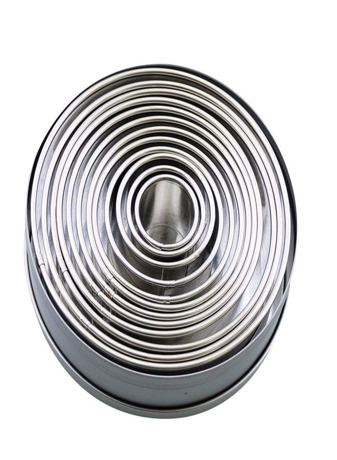 CHYIR 304 Stainless Steel Cookie Cutters Mousse Circle Round Cake Donut Fondant Pastry Mold Baking Tools12 Piece Set - Image 3