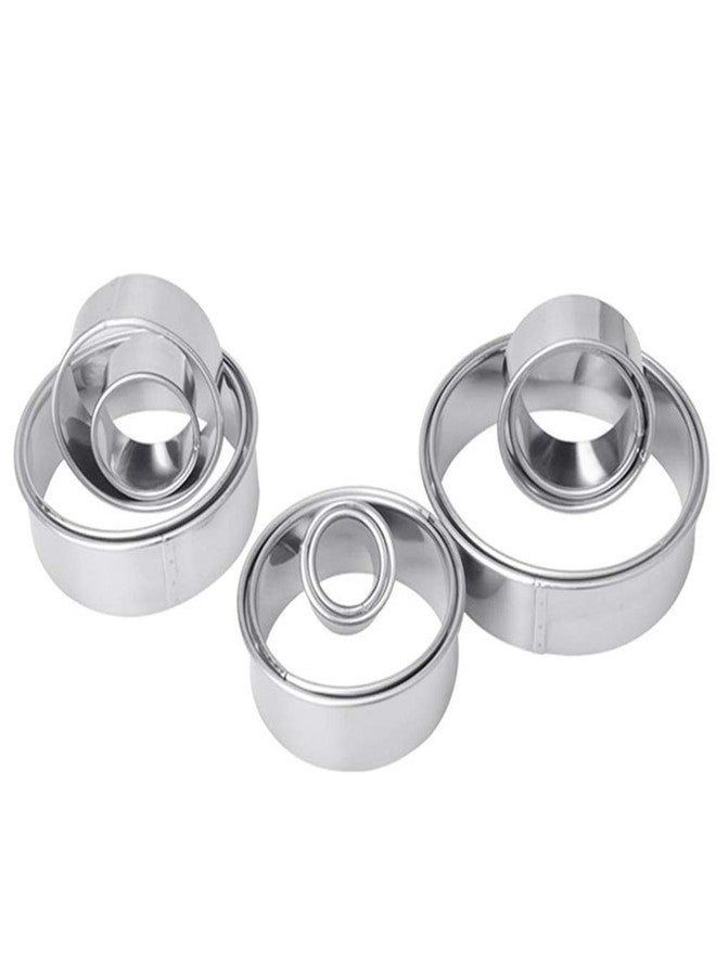 CHYIR 304 Stainless Steel Cookie Cutters Mousse Circle Round Cake Donut Fondant Pastry Mold Baking Tools12 Piece Set - Image 5