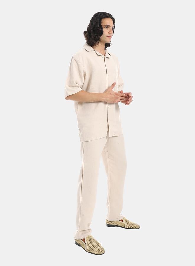 Red Circle heavy linen suit with pant a42 - Image 2