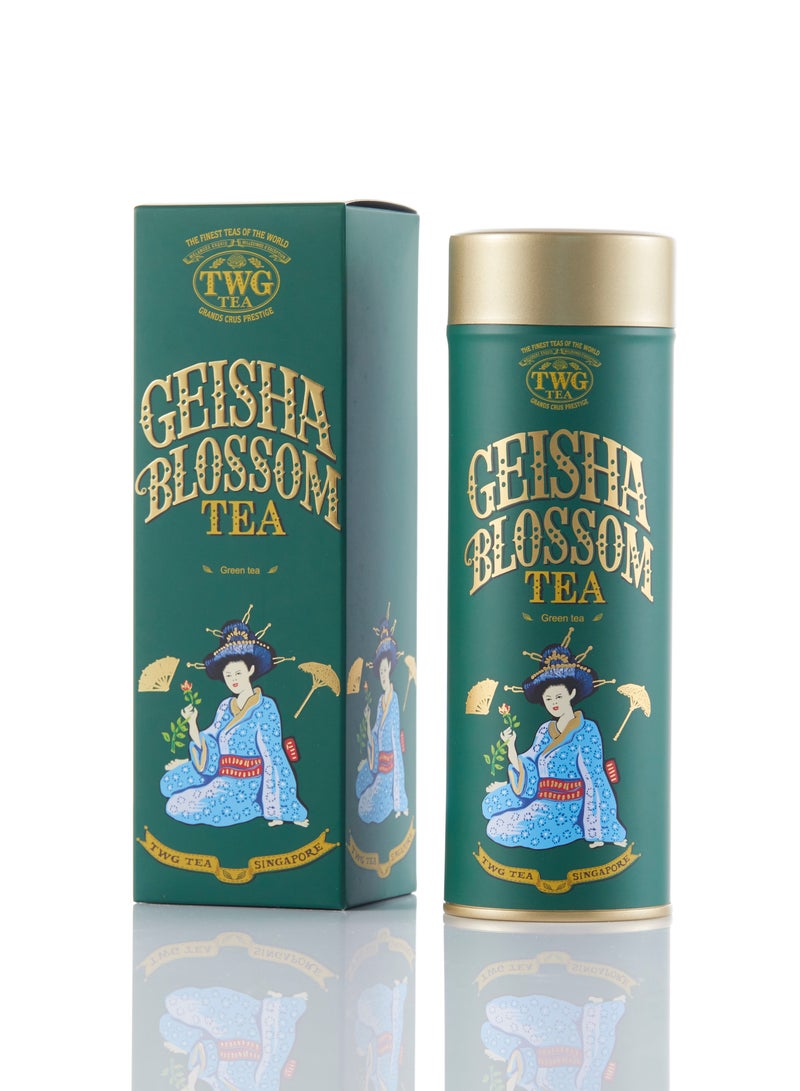 TWG Tea Geisha Blossom Tea, Loose Leaf Green Tea Blend in Haute Couture Tea Tin Gift, 100g - Image 1