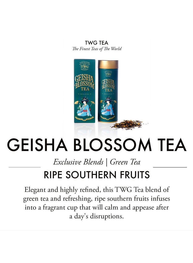TWG Tea Geisha Blossom Tea, Loose Leaf Green Tea Blend in Haute Couture Tea Tin Gift, 100g - Image 3