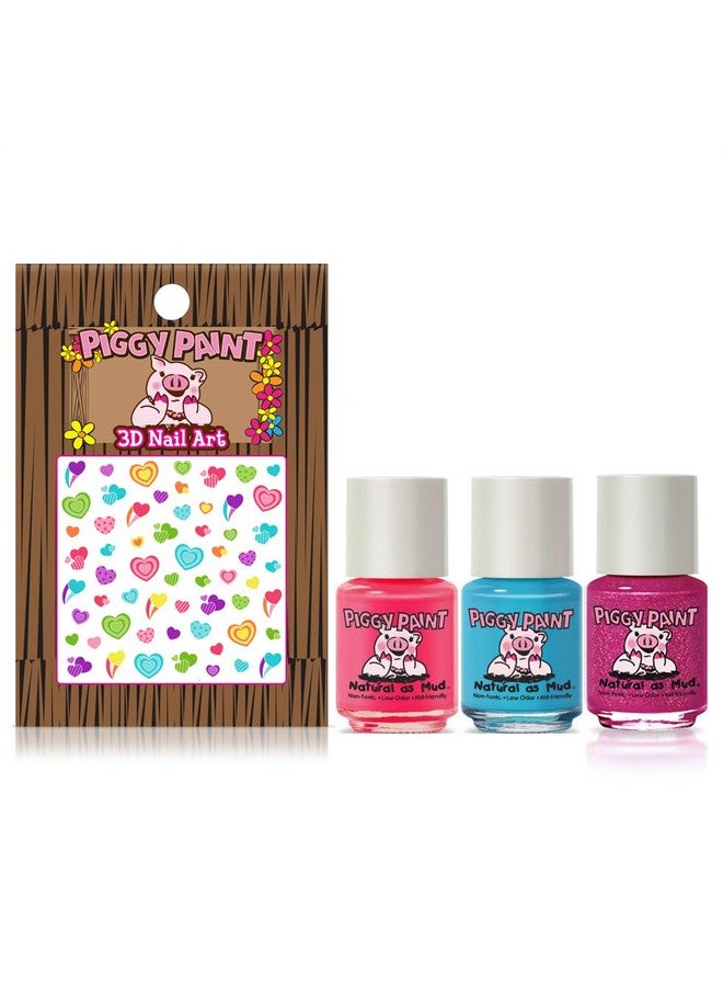 بيجي باينت طلاء أظافر بيجي | طلاء أظافر للبنات غير سام ١٠٠٪ | آمن، خالٍ من القسوة، نباتي، ومنخفض الرائحة للأطفال | جنية يونيكورن (مجموعة هدايا من ٣ طلاء أظافر + فن أظافر) - Image 2