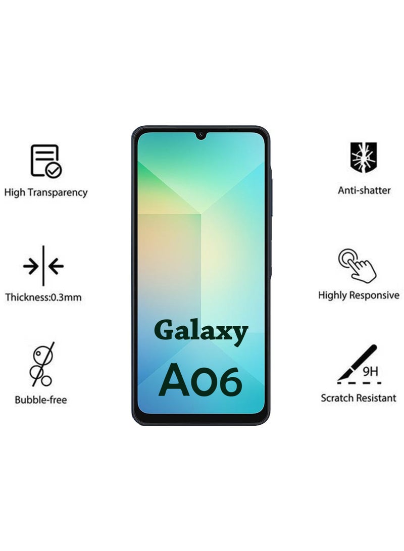 Waldic Samsung Galaxy A06 Screen Protector | Tempered Glass Compatible with Samsung Galaxy A06 | Screen Protector Full HD Quality Tempered Glass Anti-Scratch Edge to Edge Coverage with Easy Installation Kit - Black - Image 2
