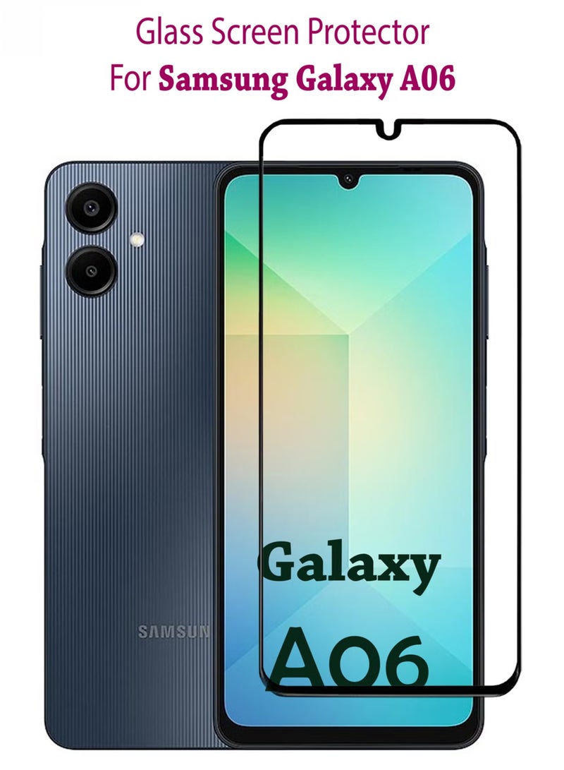 Samsung Galaxy A06 Screen Protector | Tempered Glass Compatible with Samsung Galaxy A06 | Screen Protector Full HD Quality Tempered Glass Anti-Scratch Edge to Edge Coverage with Easy Installation Kit - Black - Image 1