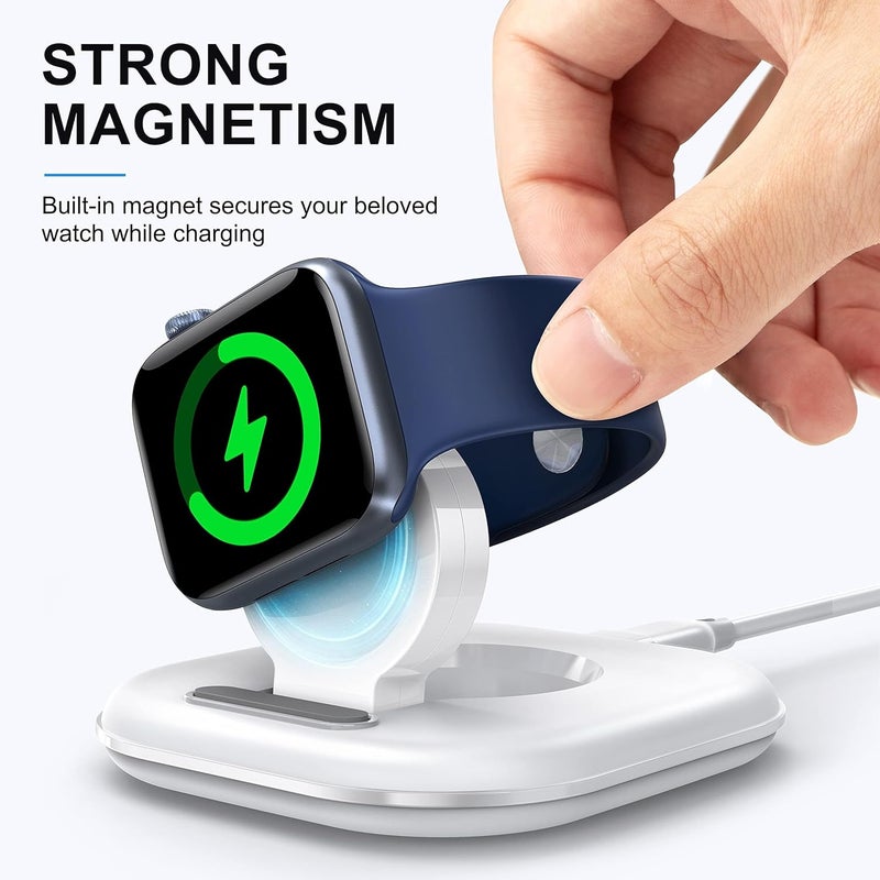 KASTWAVE Wireless Charging for Apple Watch, Watch Charger Stand for Apple Watch, Charging Cable Included, Compatible with Apple Watch Series 7 6 5 4 3 2 SE, (Charging Cable Included), USB - Image 3