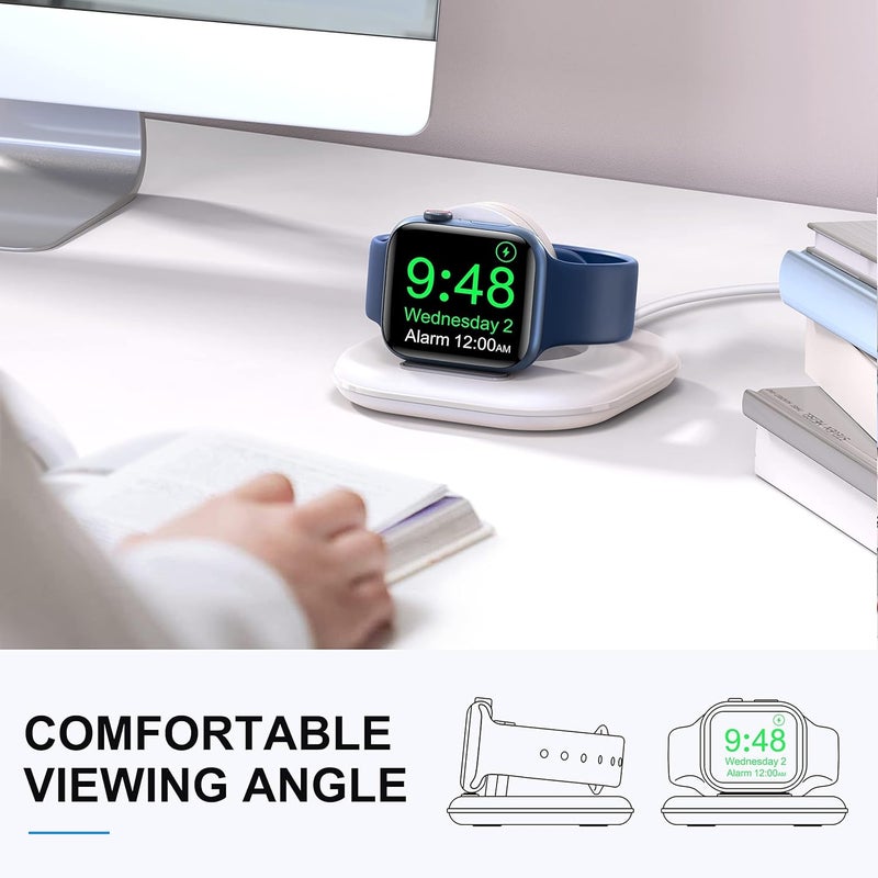 KASTWAVE Wireless Charging for Apple Watch, Watch Charger Stand for Apple Watch, Charging Cable Included, Compatible with Apple Watch Series 7 6 5 4 3 2 SE, (Charging Cable Included), USB - Image 5