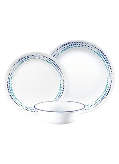 Corelle 12 Piece Set Vitrelle Glass Dinnerware Corning White  - Image 1
