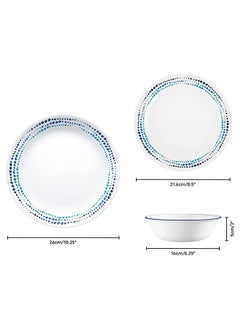 Corelle 12 Piece Set Vitrelle Glass Dinnerware Corning White  - Image 2