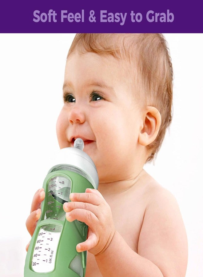 mirolam 3 Pack Silicone Sleeve for Philips Avent Glass Bottle - Shatter Proof Natural Silicone Bottle Sleeve for Anti Colic Baby Bottles 8 oz & 4 oz - Anti Flow Sleeve for Infant Bottles - Image 5