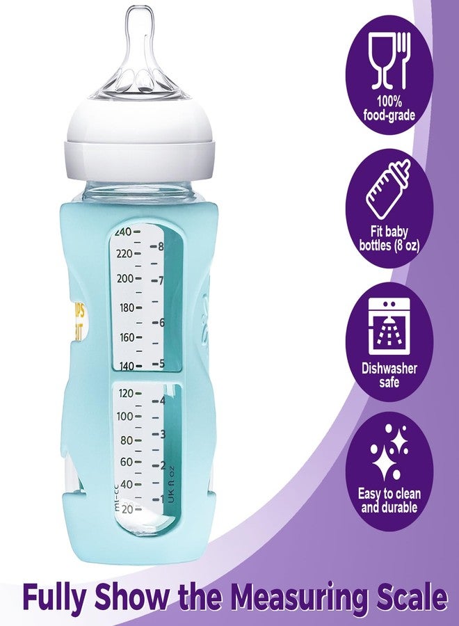 mirolam 3 Pack Silicone Sleeve for Philips Avent Glass Bottle - Shatter Proof Natural Silicone Bottle Sleeve for Anti Colic Baby Bottles 8 oz & 4 oz - Anti Flow Sleeve for Infant Bottles - Image 4