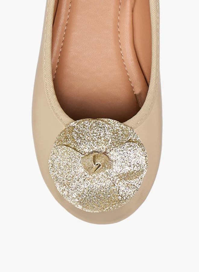 Flora Bella By Shoexpress Accent Detail Slip-On Ballerina Shoes